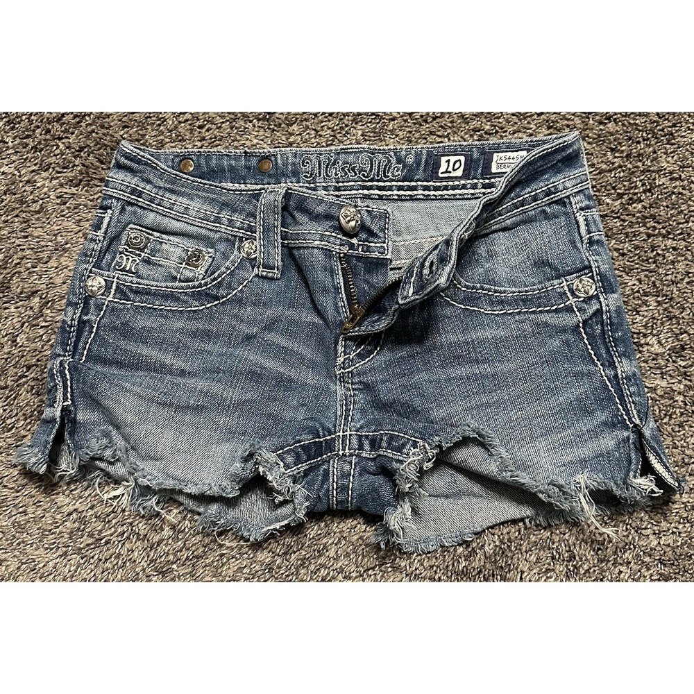 Adorable Miss Me Distressed Denim Shorts Girl's Size 10